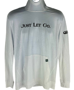 NEW!  Just Let Go. White with black logo Unisex Hoodie