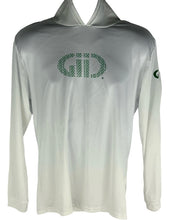 Load image into Gallery viewer, GiiC Unisex White Hoodie with Masters Green logos
