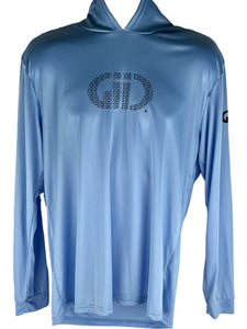 GiiC Unisex Light Blue Hoodie with Navy Blue logos